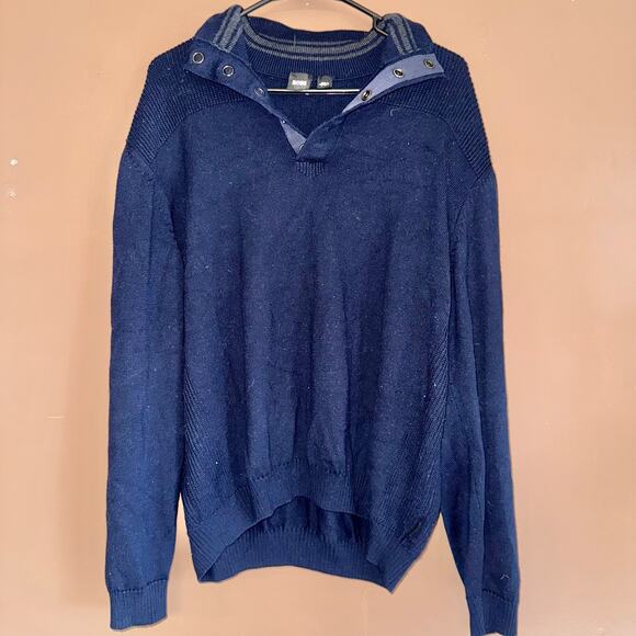 Hugo Boss Men's Pure Wool Button Collar Sweater - XXL - Picture 1 of 9